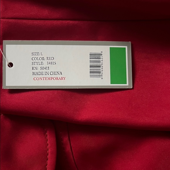 NWT DONATELLA  Vibrant Red Trench Coat Double Breasted Ruffle Hem in Size L - Picture 11 of 16